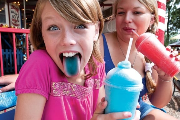 frozen slushie machine kid drinking
