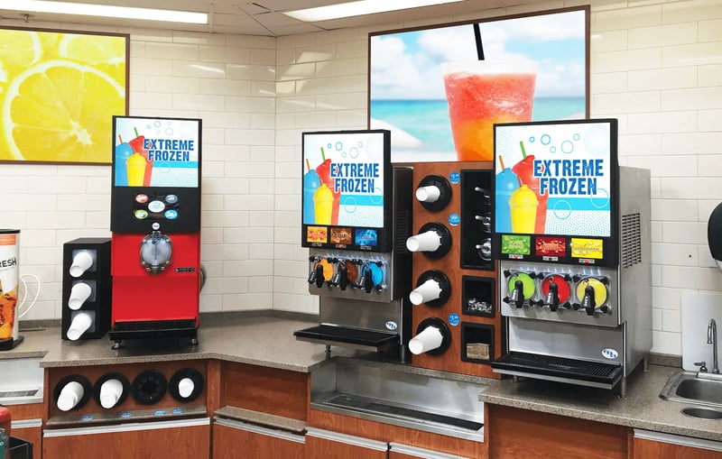Convenience store frozen beverage machines
