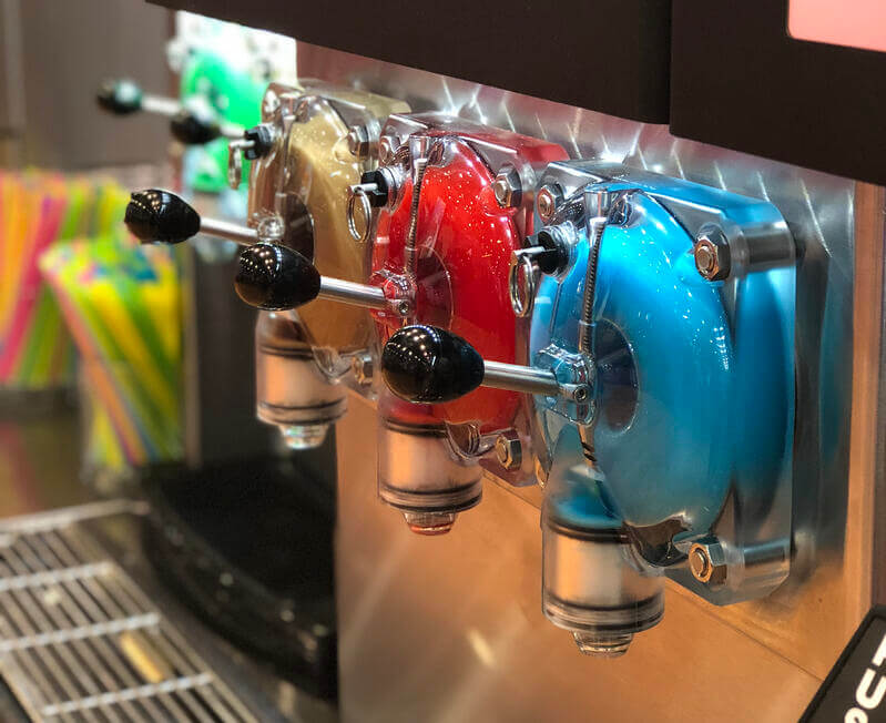 FBD Frozen. Frozen beverage dispenser with multiple flavor options.