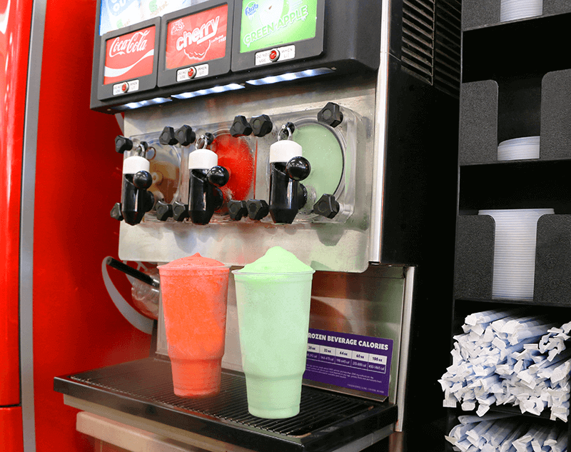 FBD Frozen. Frozen carbonated beverage dispenser at amusement park.