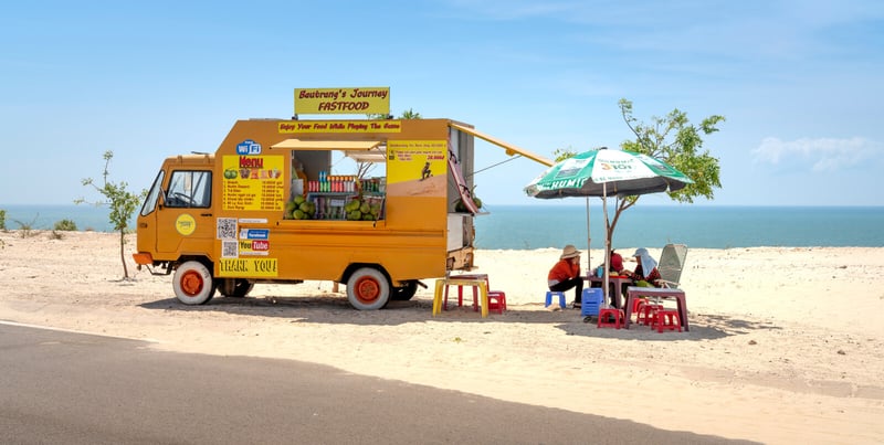 yellow-truck-beside-highway